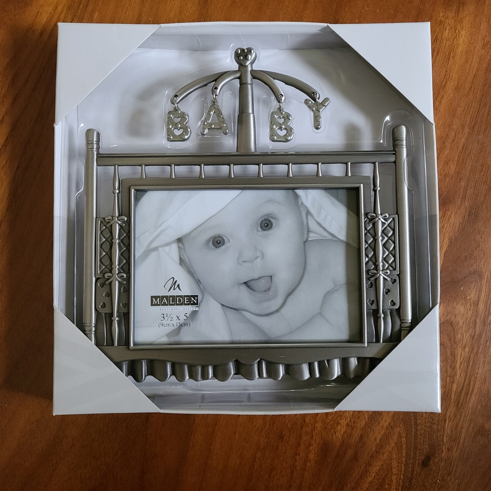 Malden Silver Baby Crib Photo Frame